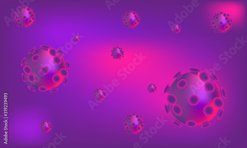 Flu or coronavirus, realistic concept of a pandemic or viral infection, vector