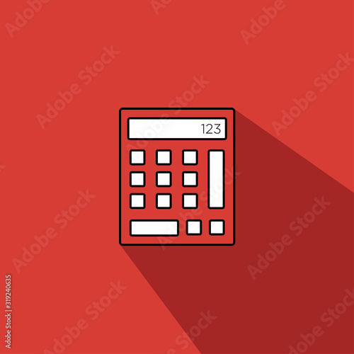 red calculator liner fill icon vector - ui icon vector