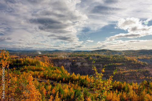 View of the Great Dolomitic Quarry on sunny autumn day  Nizhny Tagil  Russia