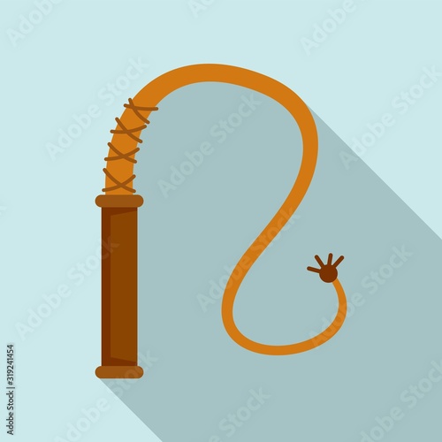 Whip icon. Flat illustration of whip vector icon for web design