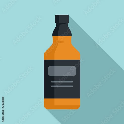 Whiskey bottle icon. Flat illustration of whiskey bottle vector icon for web design