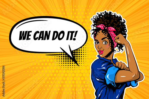 We can do it black woman girl power pop art