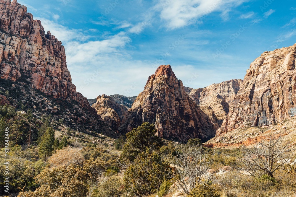 Hot summer day in red rocks canyon