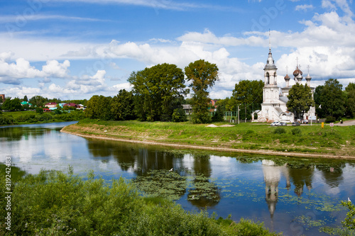 River Vologda and church of Presentation of the Lord. Vologda, Russia