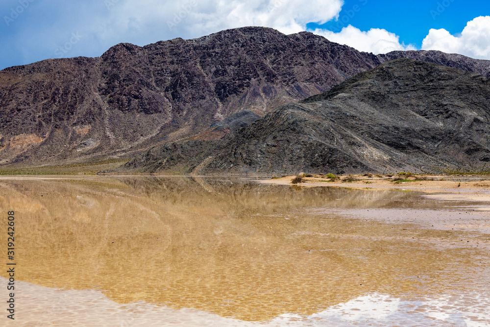 The Death Valley Landscape after a harsh rainstorm