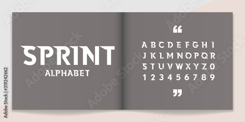 Modern font and alphabet set. Lettering Design for magazine, poster, logo or advertising media. Typography fonts uppercase and number.