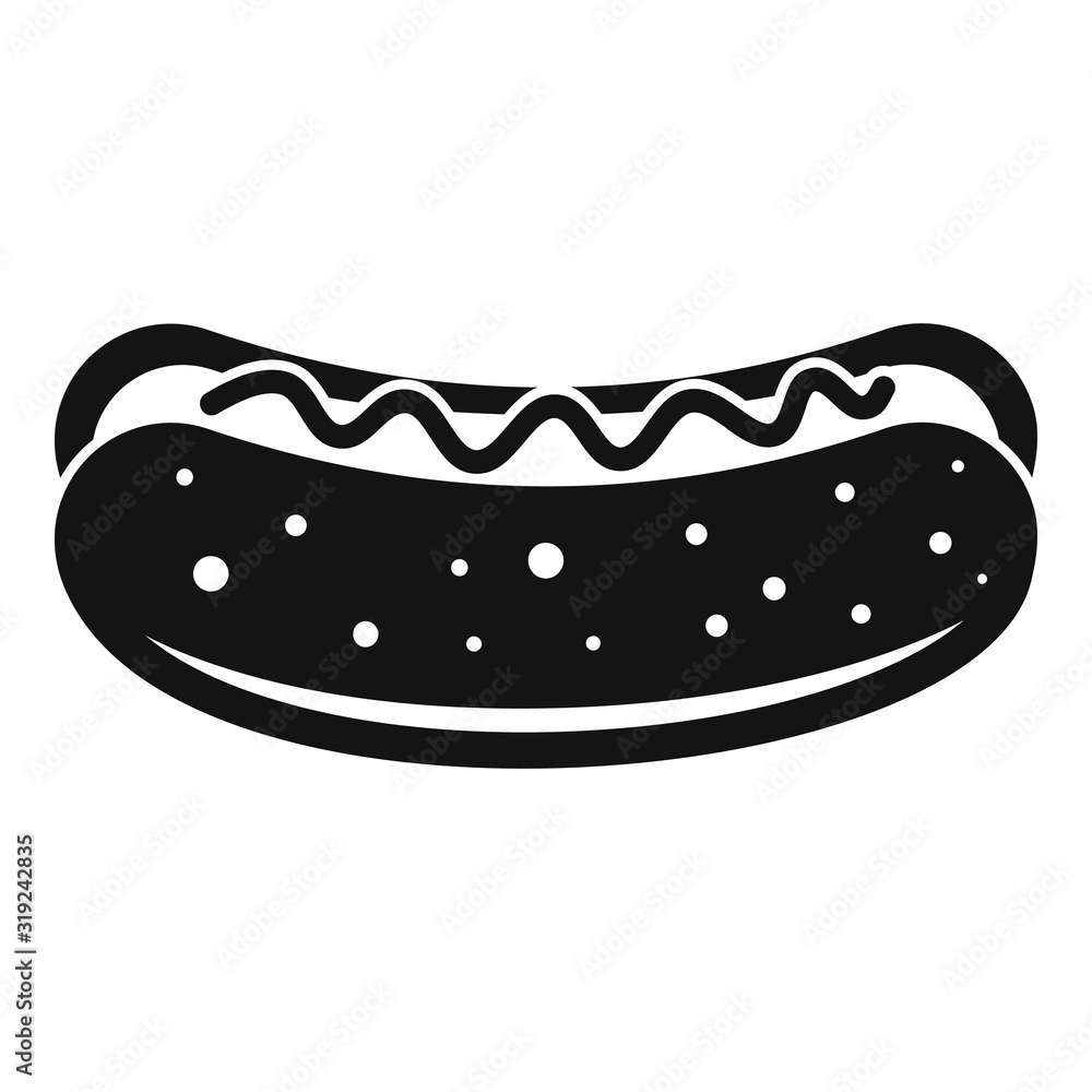 Hot dog icon. Simple illustration of hot dog vector icon for web design isolated on white background Hot dog icon. Simple illustration of hot dog vector icon for web design isolated on white background