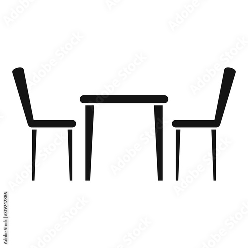 Cafe table chair icon. Simple illustration of cafe table chair vector icon for web design isolated on white background