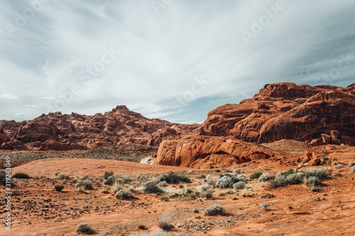 Beautiful summer day in Valley of fire State park in Nevada