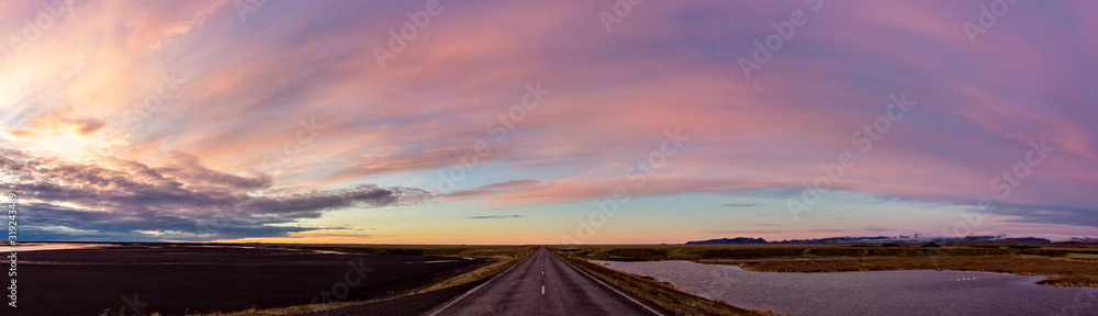 Sunrise in the south of Iceland