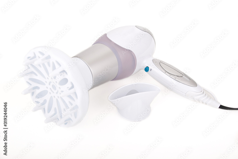 Fototapeta premium Beauty and fashion; Hair Dryer on white background.