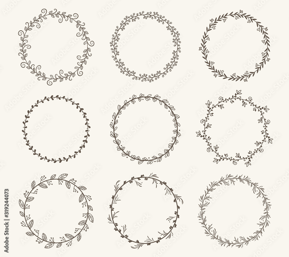 Vector set of border circle frame Vector set of border circle frame