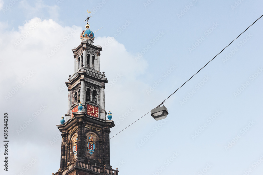 Spitze der Westerkerk Kirche in Amsterdam