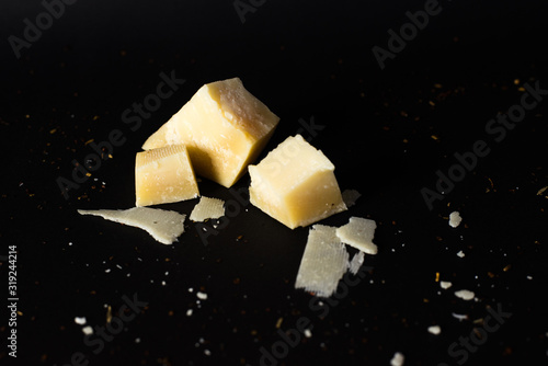 Parmejano on the black backround