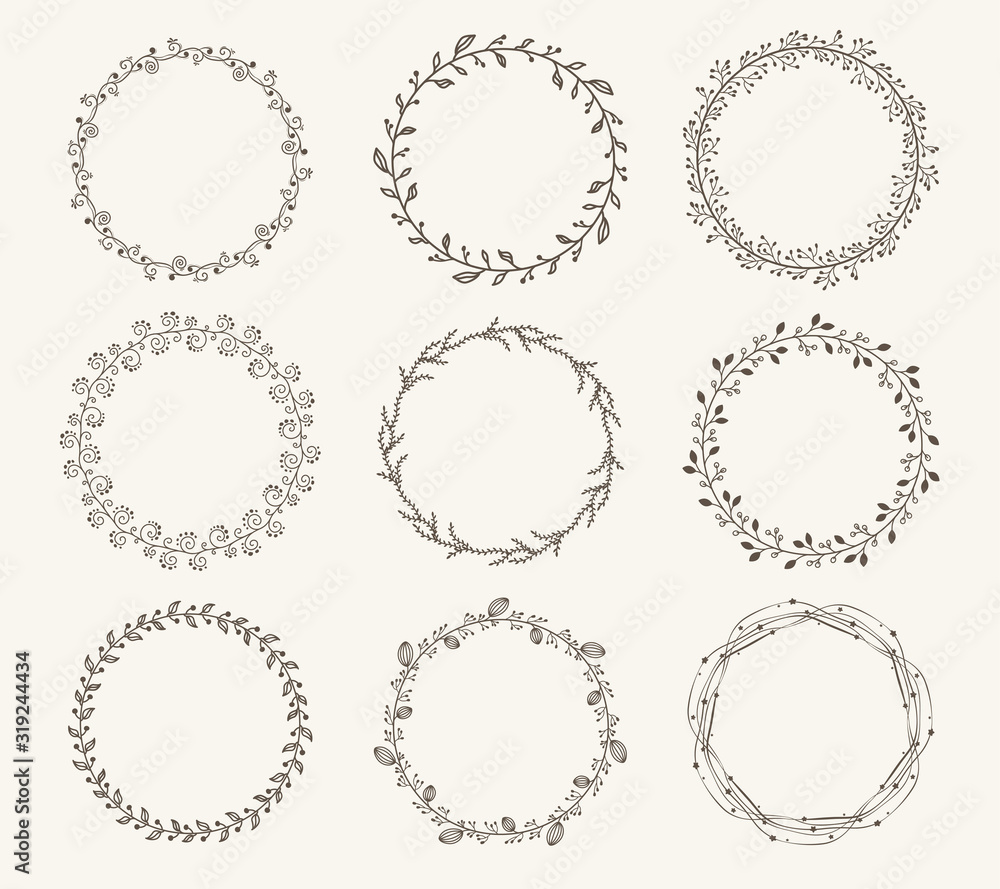 Vector set of border circle frame Vector set of border circle frame
