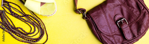 Banner of Set of Woman's Things Accessories to Summer Season.