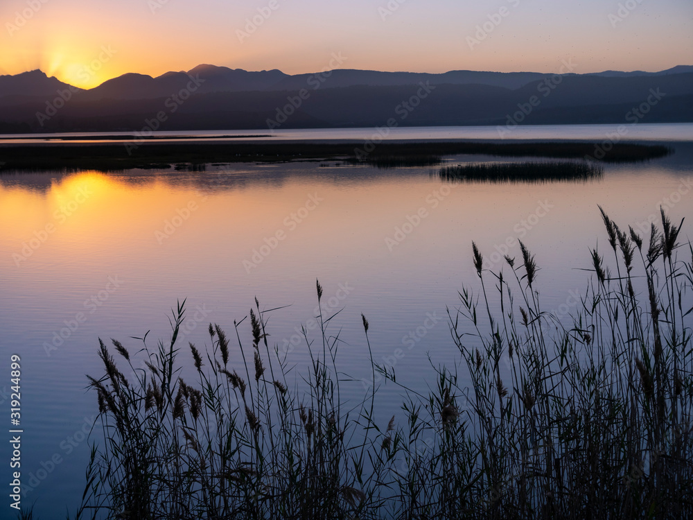 Sunset at Swartvlei Lake. Near Sedgefield. Garden Route. Western Cape. South Africa Sunset at Swartvlei Lake. Near Sedgefield. Garden Route. Western Cape. South Africa