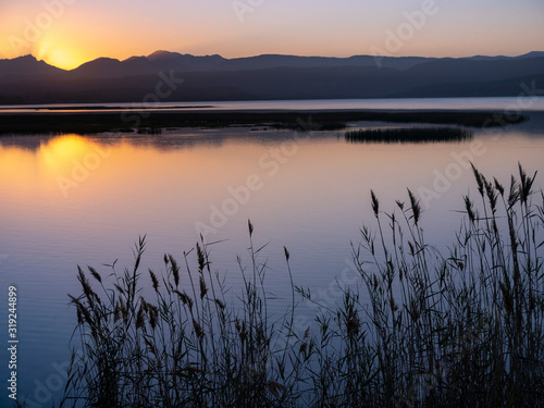 Sunset at Swartvlei Lake. Near Sedgefield. Garden Route. Western Cape. South Africa