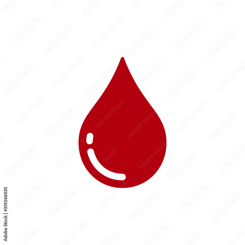 red blood drop vector icon. blood drop illustration in flat design style red blood drop vector icon. blood drop illustration in flat design style