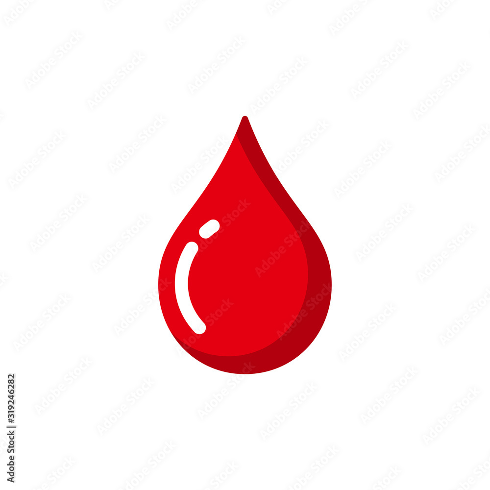 red blood drop vector icon. blood drop illustration in flat design style red blood drop vector icon. blood drop illustration in flat design style