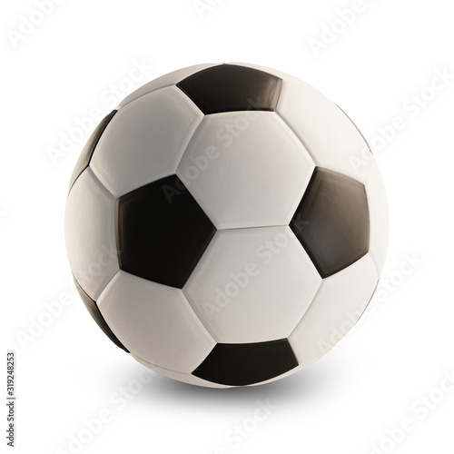 soccer ball white black isolated 3d-illustration