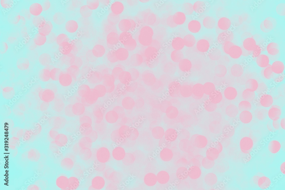 Pink pastel background, abstract delicate pink and pale aquamarine color background, confetti pattern