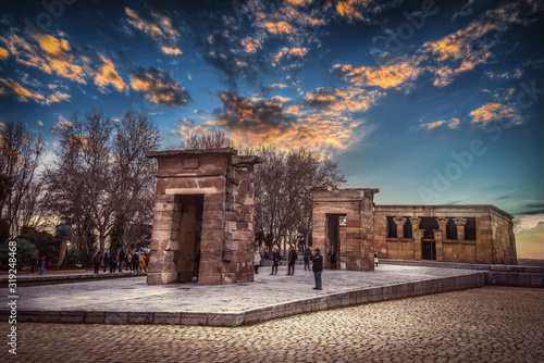 Debod Temple in Madrid at sunset