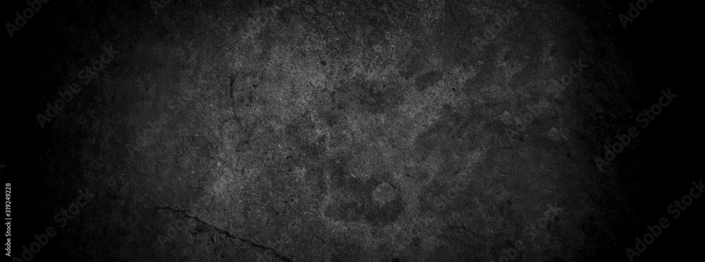 Fototapeta premium Stary tekstura ściany cement ciemnoczarny szary tło abstrakcyjny szary kolor projekt jest lekki z białym tłem gradientowym.
