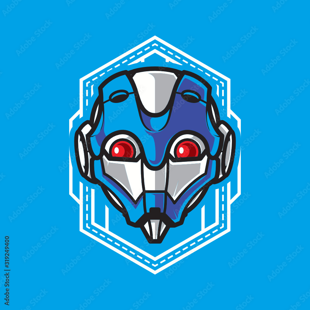 Mecha Robot Head Logo, Template Images Mecha Robot Head Logo, Template Images