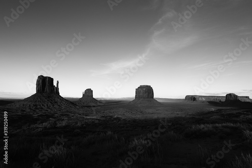 Monument Valley formations (black and white)