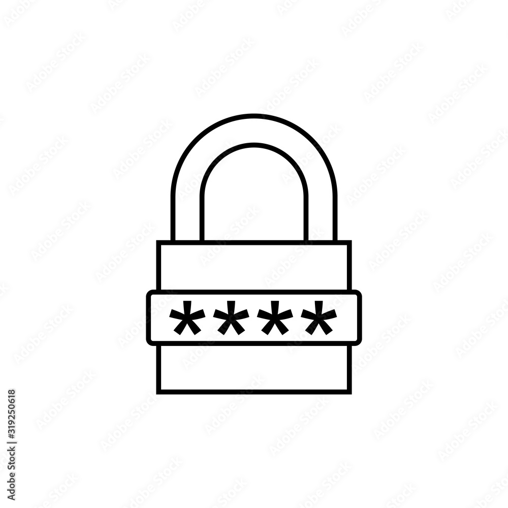 Password Protection Icon. Lock Icon Vector. Security sign illustration Password Protection Icon. Lock Icon Vector. Security sign illustration
