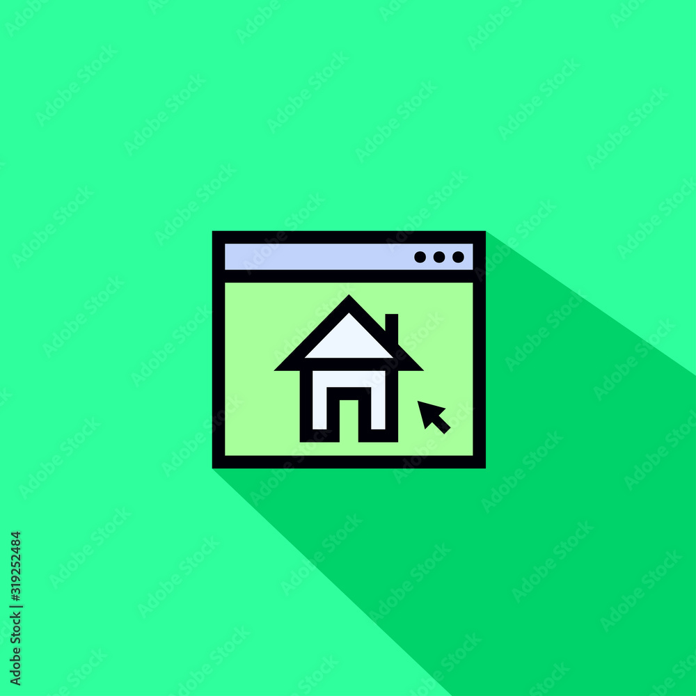 house with a cursor point liner fill vector icon - ui icon vector house with a cursor point liner fill vector icon - ui icon vector