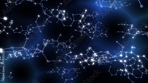 Chemical Molecular Structure 3D illustration background