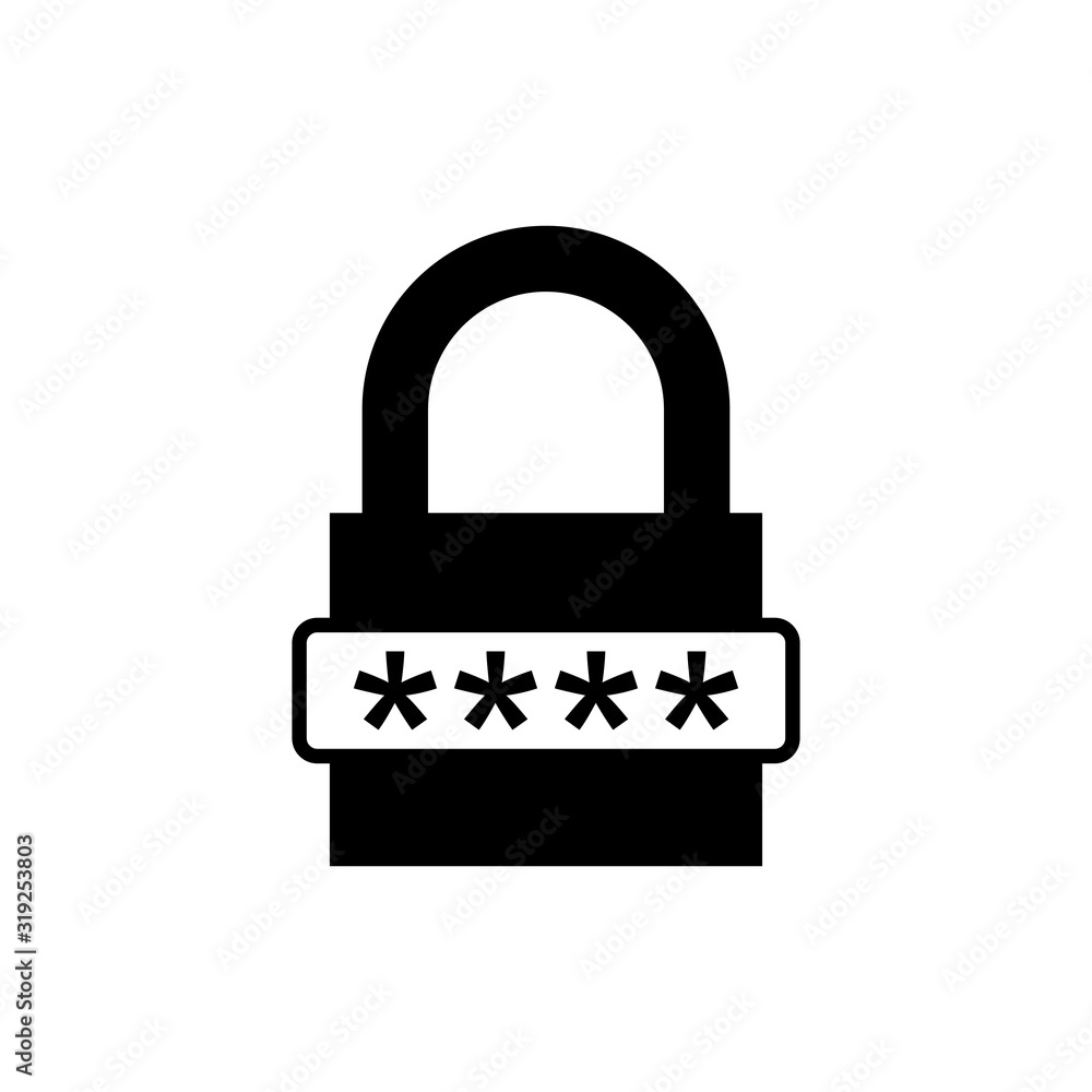 Password Protection Icon. Lock Icon Vector. Security sign illustration Password Protection Icon. Lock Icon Vector. Security sign illustration