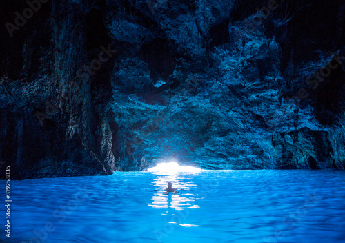 Vászonkép Blue Cave of Kastellorizo