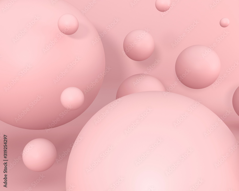 Chewing gum bubbles. Pink pastel background advertisement. Platform, exhibition base for the template. Sweet candies - 3d render illustration. Dynamic bouncing balls for Valentine's Day party Chewing gum bubbles. Pink pastel background advertisement. Platform, exhibition base for the template. Sweet candies - 3d render illustration. Dynamic bouncing balls for Valentine's Day party