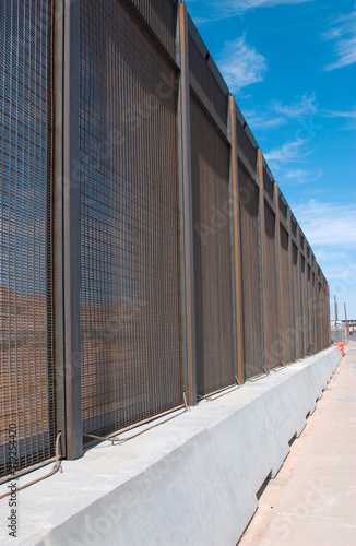 Border fence between El Paso, Texas and Juarez, Mexico.