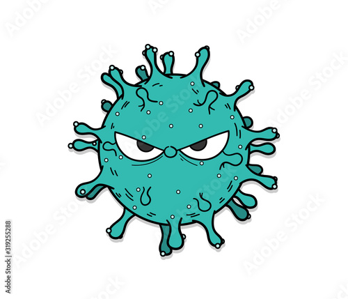 Coronavirus cartoon doodle illustration
