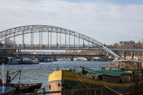 Debilly Bridge with Boat; Paris