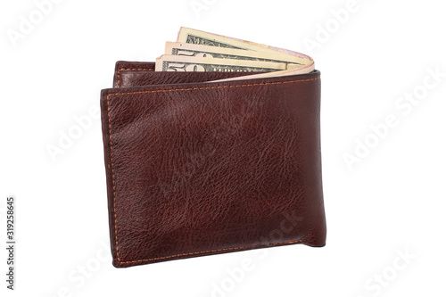 wallet isolated on white background,with clipping path. photo