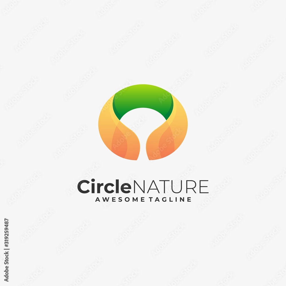 Fototapeta premium Vector Logo Illustration Circle Nature Gradient Colorful Style