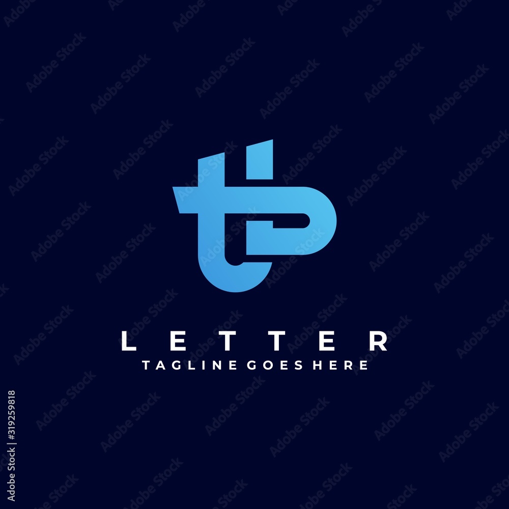 Vector Logo Illustration Abstract Letter T and B Colorful Style Vector Logo Illustration Abstract Letter T and B Colorful Style