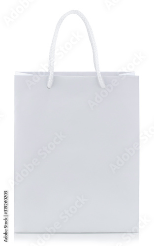 Blank shopping bag isolated on white background