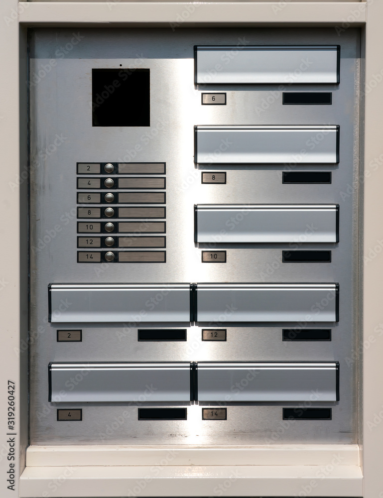 Apartment door bell and numbers without names on the tags Apartment door bell and numbers without names on the tags