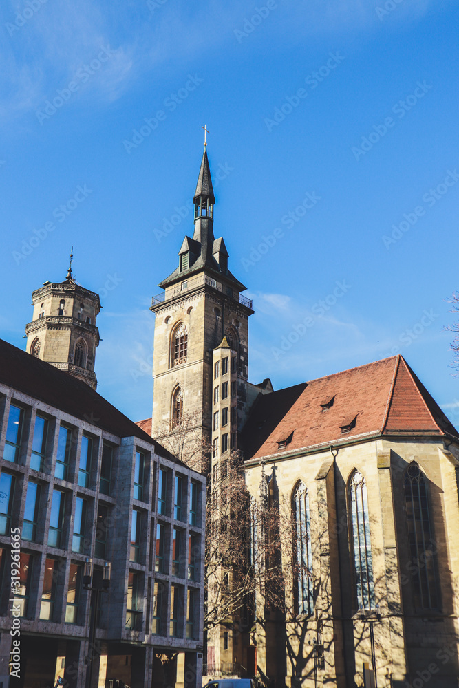 City architecture. Cozy streets. Atmosphere. Stuttgart Germany