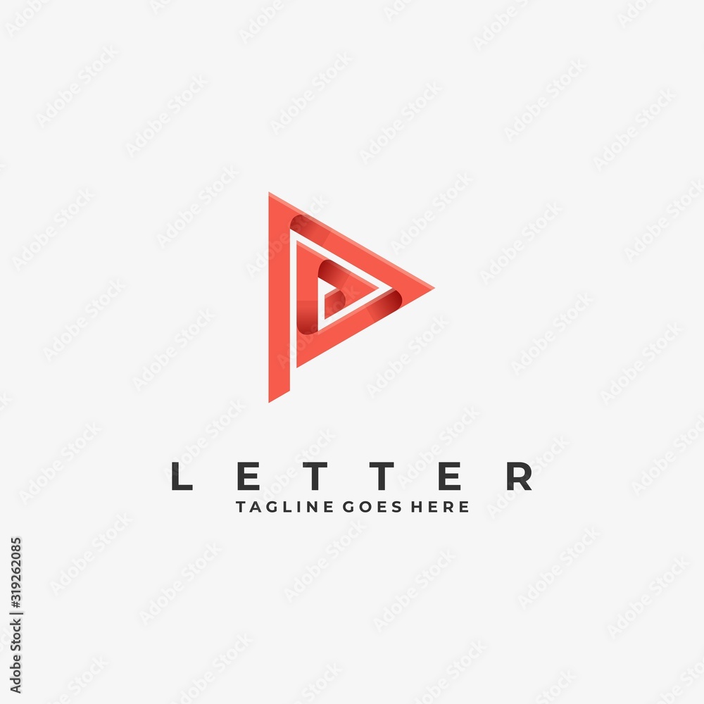 Vector Logo Illustration Letter P Play Media Gradient Colorful Style Vector Logo Illustration Letter P Play Media Gradient Colorful Style