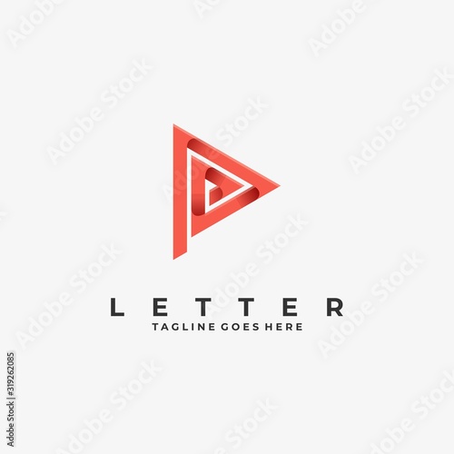 Free Download Vector Logo Illustration Letter P Play Media Gradient Colorful Style - GFXLoad