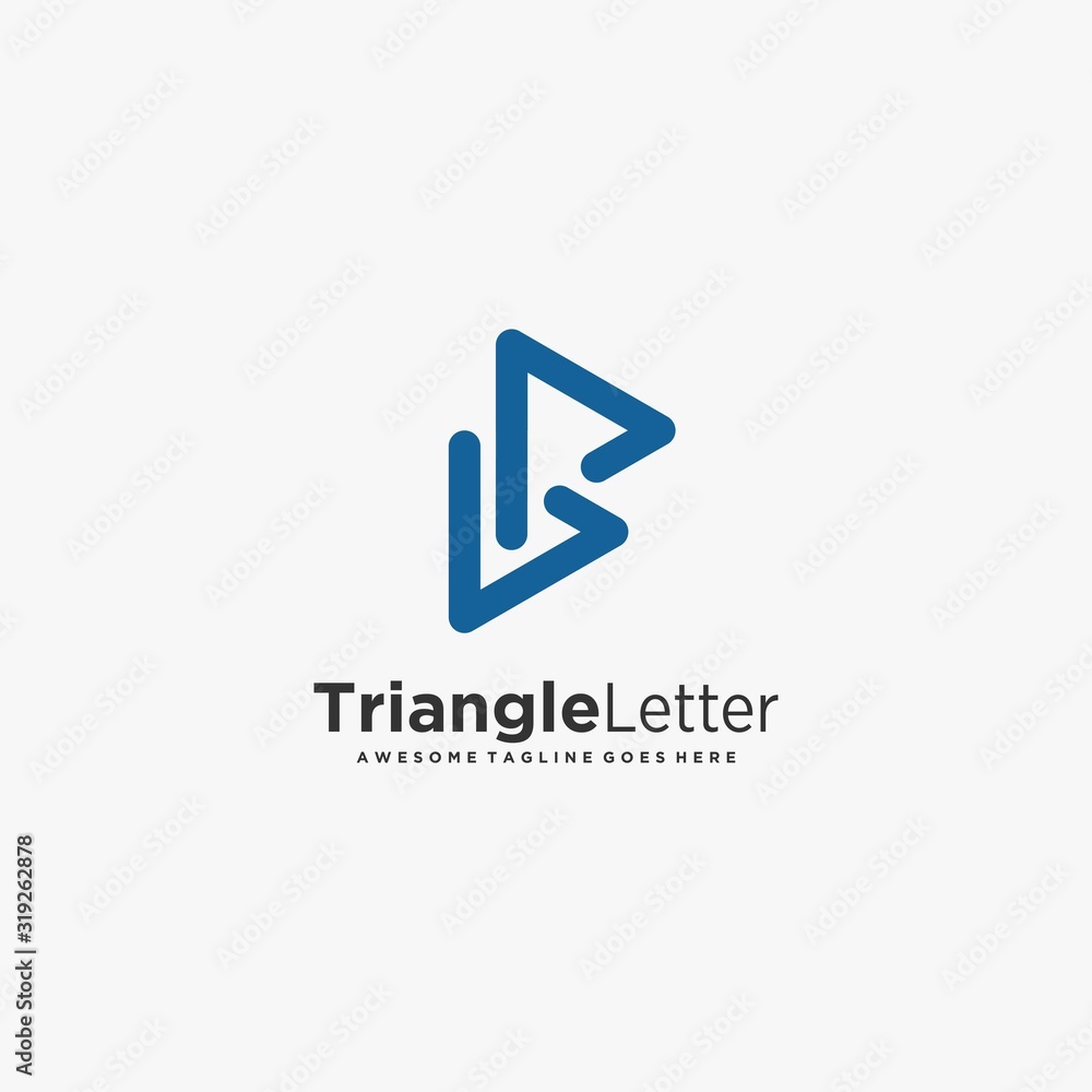 Vector Logo Illustration Triangle Letter P Line Art Style Vector Logo Illustration Triangle Letter P Line Art Style