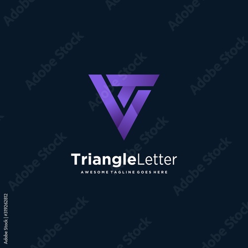 Vector Logo Illustration Triangle Letter Gradient Colorful