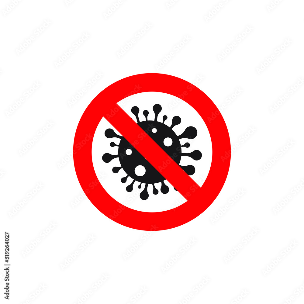 Stop virus sign isolated on white background. Vector illustration Stop virus sign isolated on white background. Vector illustration